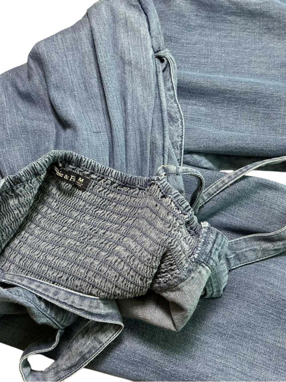 Abercrombie & Fitch Chambray Wide Leg Jumpsuit Size M - Picture 4 of 7